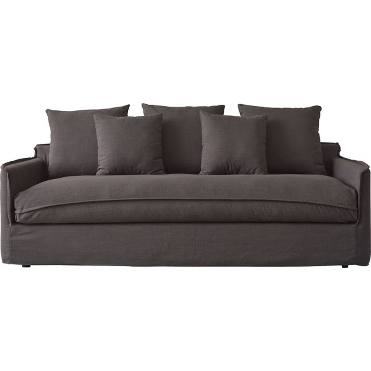 ライツ ソファ 木フレーム Sバネ ウィービングベルト ポリエステル リネン ※クッション5個付