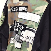 リバーシブル 再構築 ロックT ・・ミリタリーボンバージャケット ROCK T-SHIRTS MIX BOMBER JACKET【bomber004】