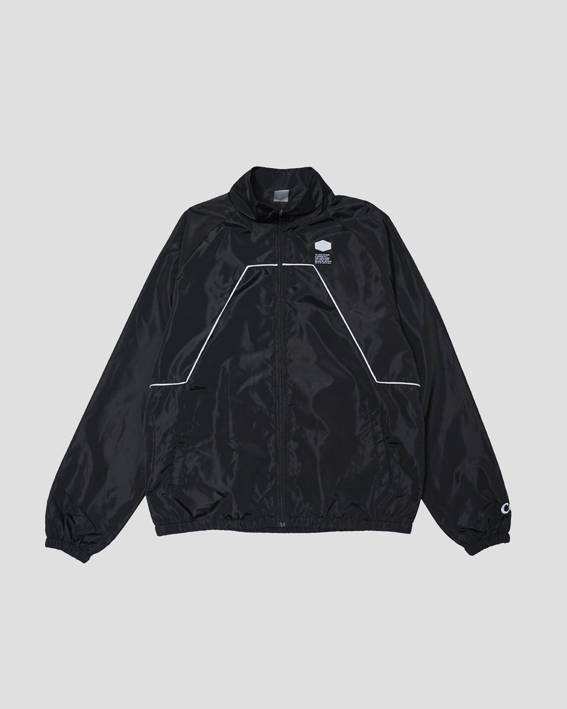 Spiral Logo Contrast Piping Track Jacket BLACK | CRATE ATHLETICS