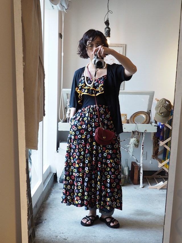 ∼1970's AMERICA tropical one piece