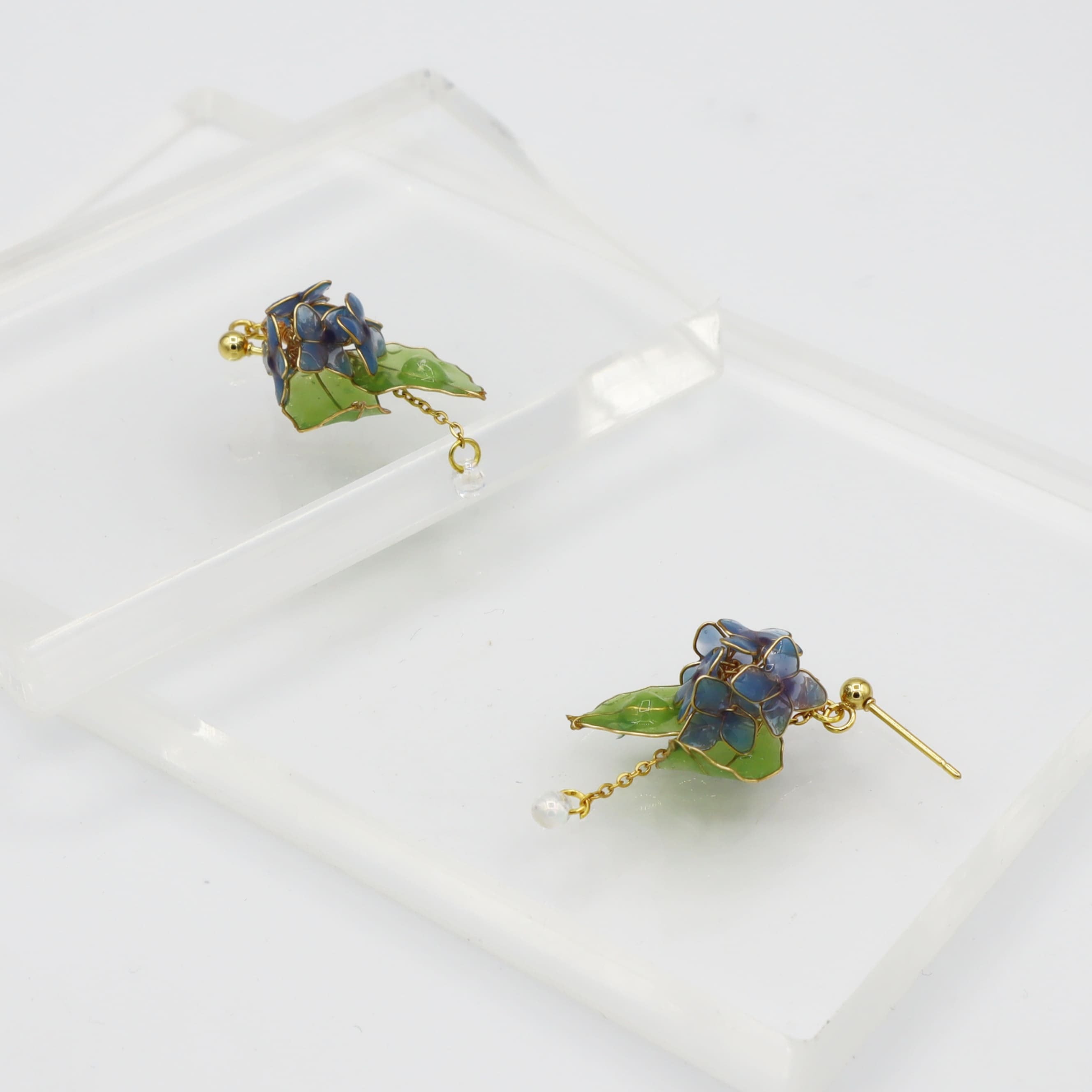 紫陽花ピアス（blue）