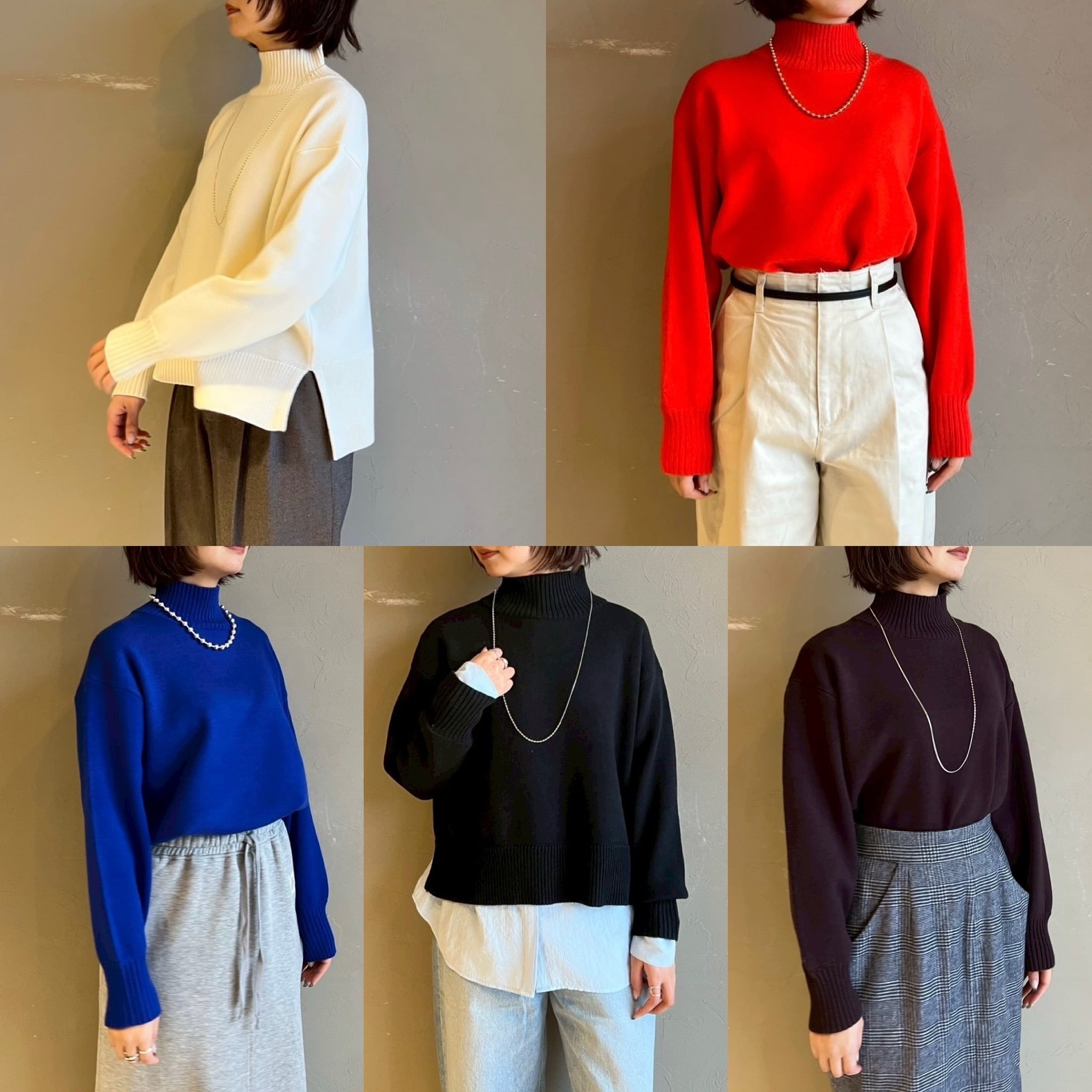 (同梱)MK様専用ページ:【 CLOCHE 】 サイドスリットウォッシャブルタートルニット ブラック