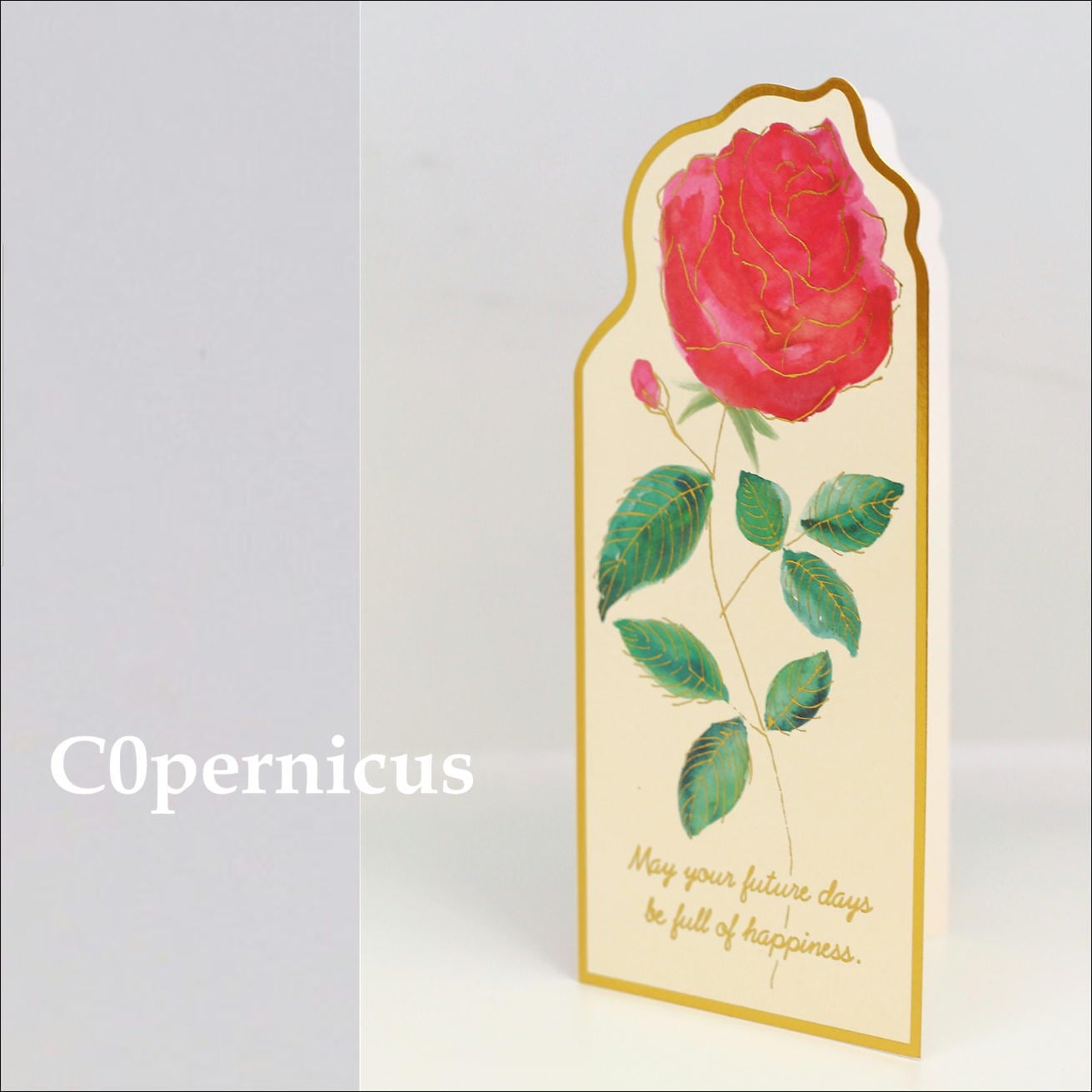 封筒付薔薇のメッセージカード(バラ）グリーティングカード C0pernicus