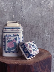 中国製造/ヴィンテージ パステル茶壺