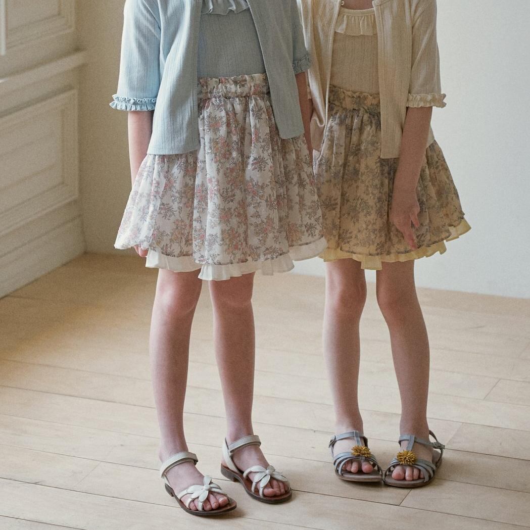 «sold out»«rosette» シャレンシフォンスカート 2colors