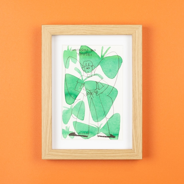 < ナガシまモモ > 原画作品（額付き）「WATASHI HA YOUSEI」