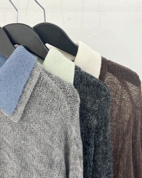 【新作アイテム送料無料】open-knit mohair polo
