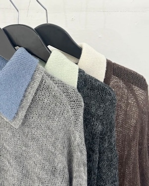 【新作アイテム送料無料】open-knit mohair polo