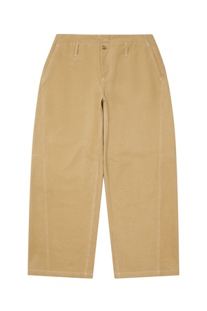 [DEINET] PEACH COTTON CURVED PANTS IN BEIGE 正規品 韓国ブランド 韓国通販 韓国代行 韓国ファッション デイネット ダイニット 日本 店舗