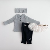 韓国子供服 / Mybebe / ボタンT / 長袖Ｔシャツ *XS~XL*