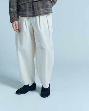SOFT WASHED HBT UNISEX BALLOON PANTS - WHITE #444