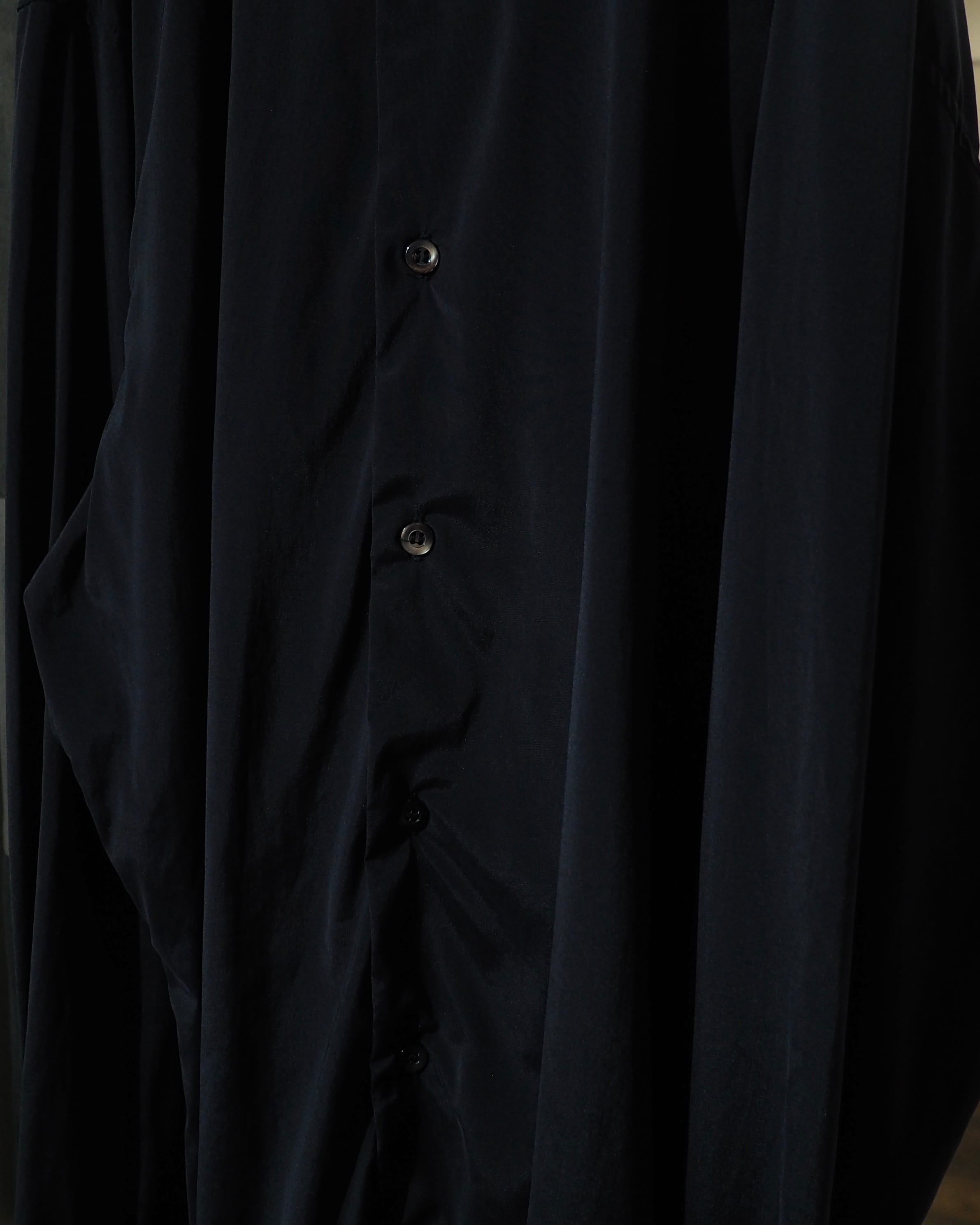 1990 - 00s " 5351 Pour Les Hommes " Black Pointed Collar Archive Drape Shirt