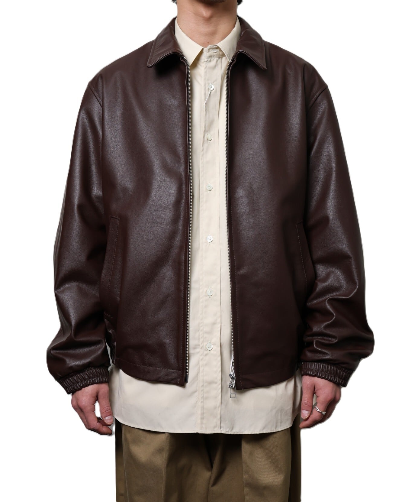UNIVERSAL PRODUCTS. / 261-60405 LEATHER BLOUSON (BROWN UNIVERSAL PRODUCTS. / 261-60405 LEATHER BLOUSON (BROWN