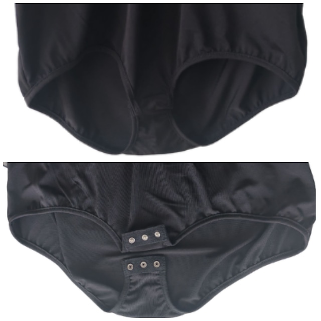 Vネック ローズモチーフ ケープ シフォン レオタード トップス 3col D00431