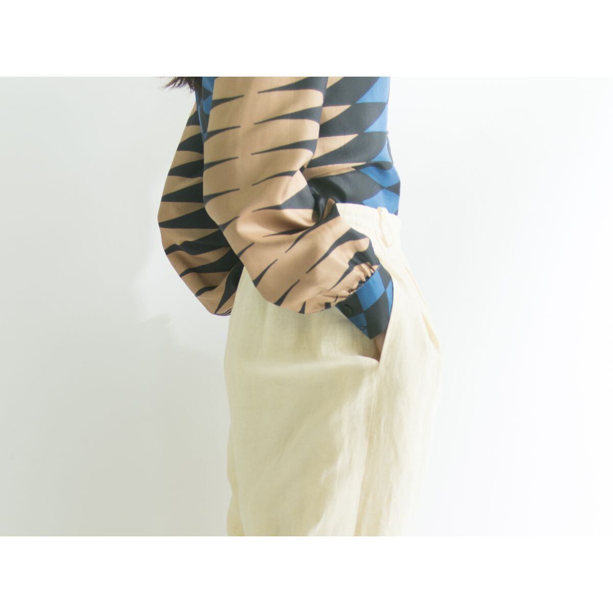 【LANVIN BOUTIQUE】Made in France silk shirt(フランス製 ランバンブティック シルクシャツ)8d