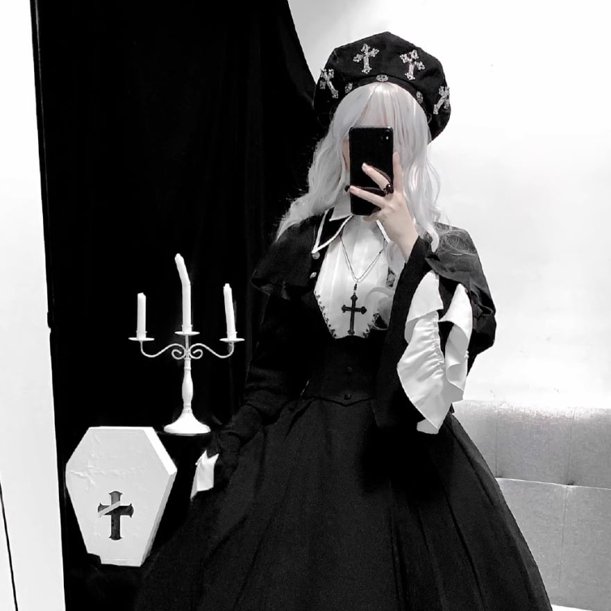 セットアップ 4点セット 十字礼賛 修道女 ゴシック ゴスロリ