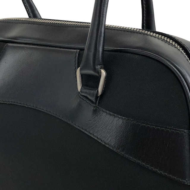 PRADA プラダ ハンドバッグ ブラック トライアングルロゴ レザー ミニボストン vintage ヴィンテージ オールド ezhmex