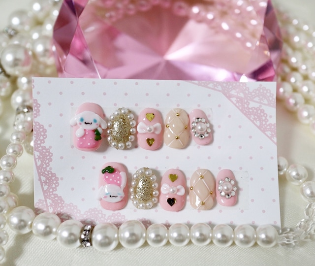 シナモロール ネイルチップ 3d Otsumami Nail