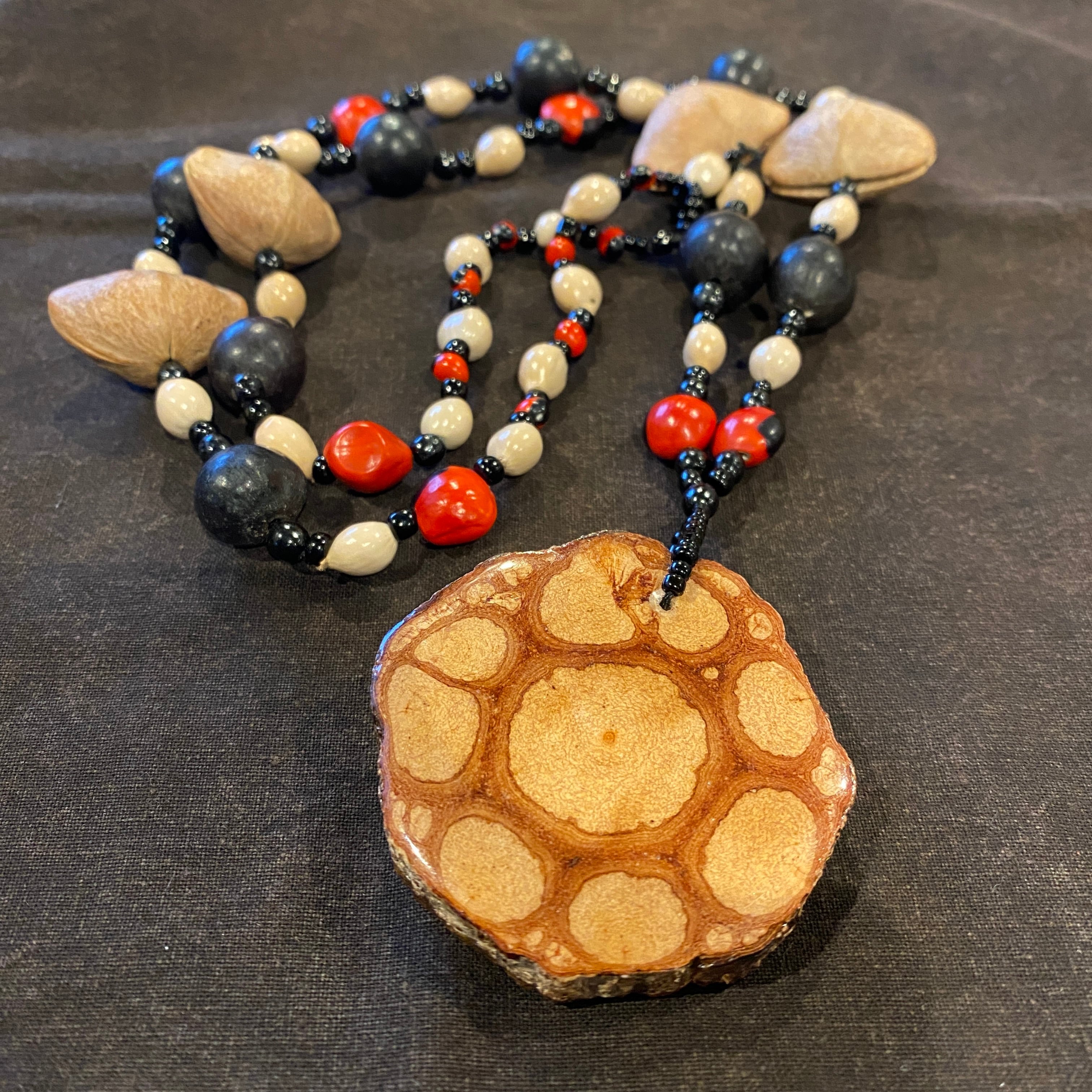 動物の牙ネックレス ワニの牙(M) 木の実のアクセサリー ワイルーロ