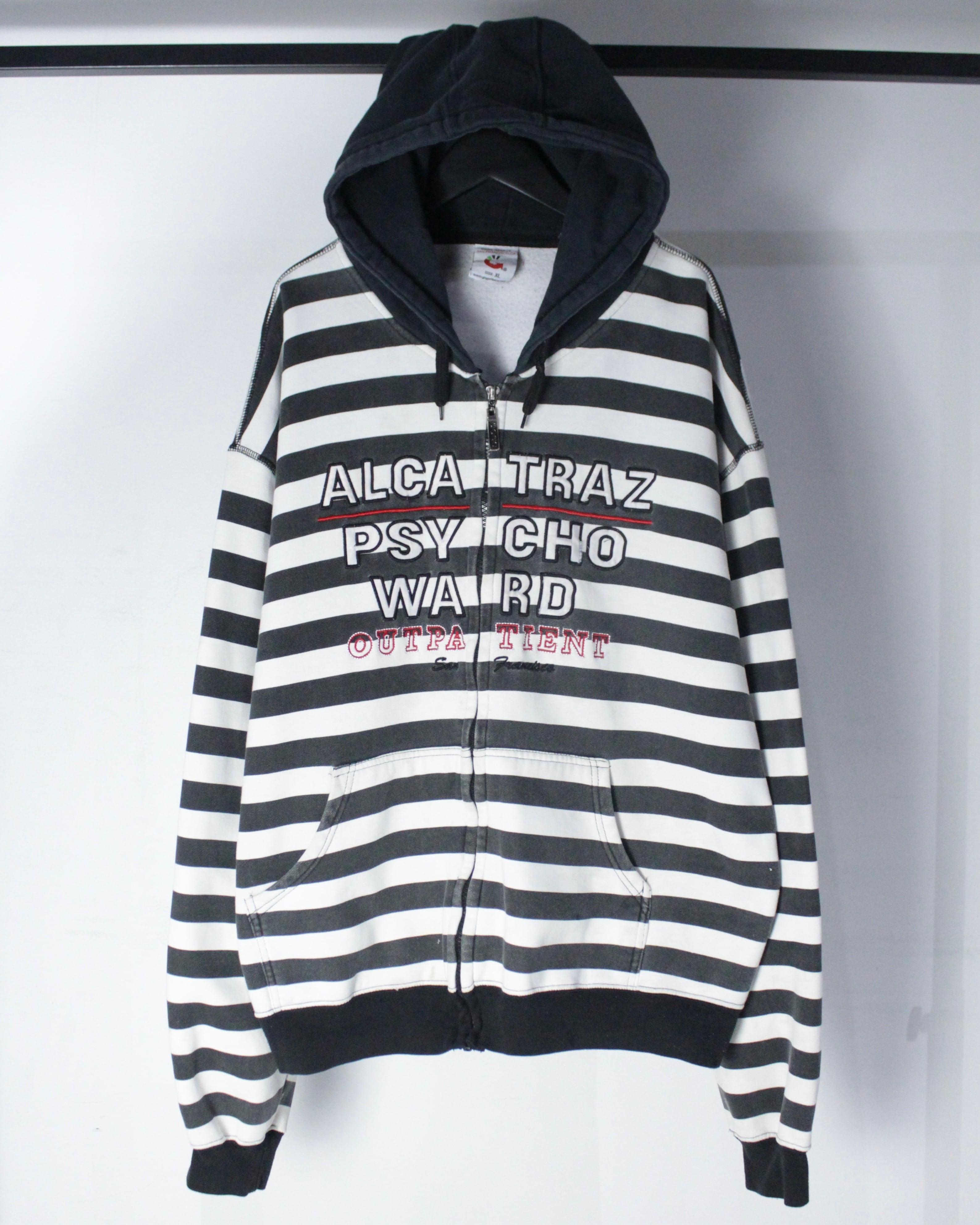 Caka BLACK】“San Francisco Alcatraz Psycho Ward”Zip Up Hoodie