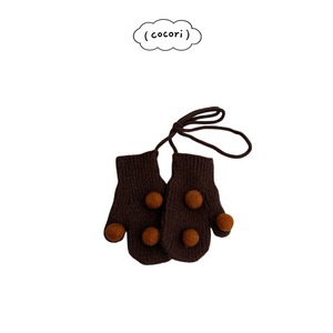 【予約/特典】cocori / Pom-pom knit gloves