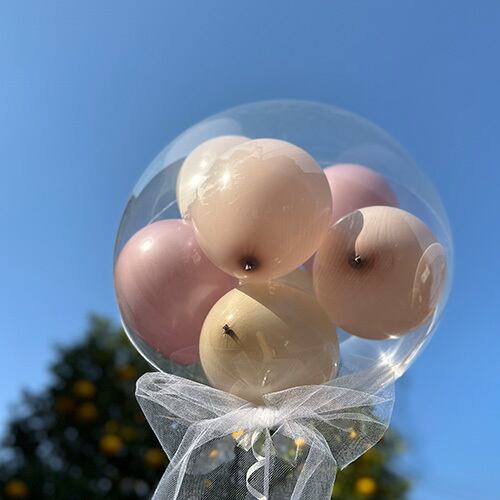 ヘリウムガス入り】バルーン くすみピンクmix 名入れ 文字入れ