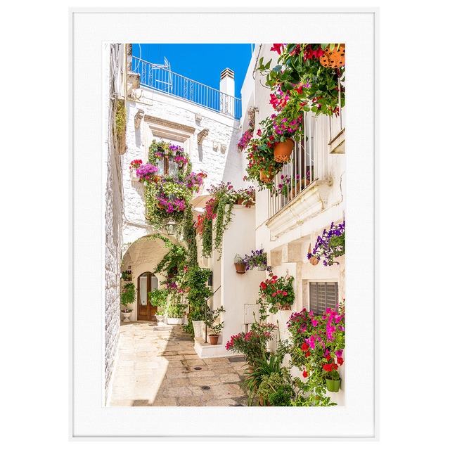 イタリア写真 チステルニーノの小さな町の美しい光景インテリアアートフォトポスター額装 AS3141