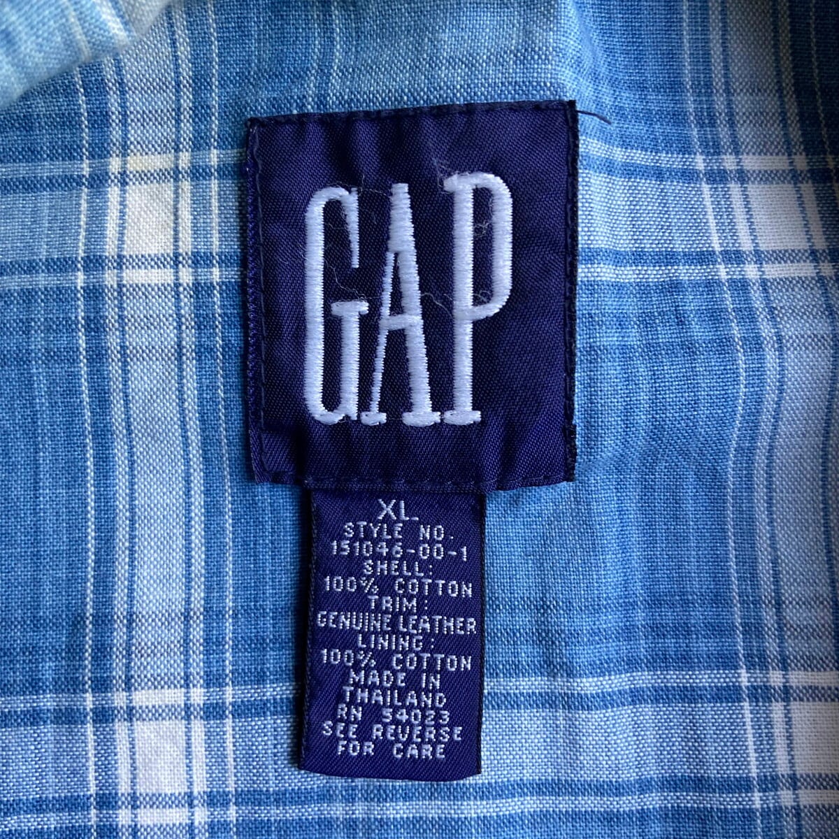 90年代 OLD GAP オールドギャップ 襟カットオフ ノーカラー デニム