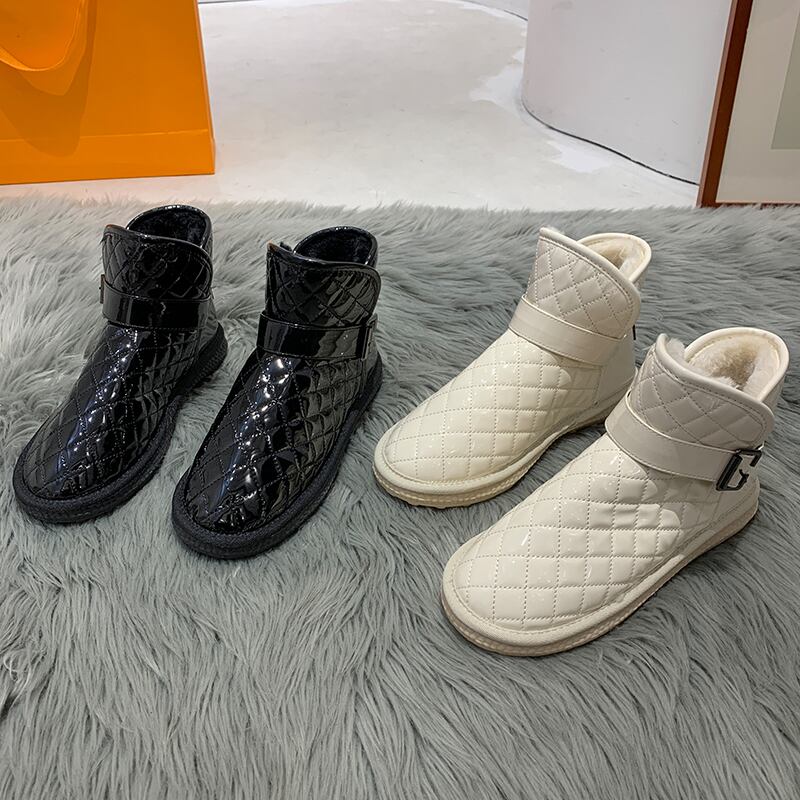 ブーツレディースウィンターショートベルト バックル 靴 シューズ コットン 冬物 ハーネス 防水 フェイクシューズ85844247350