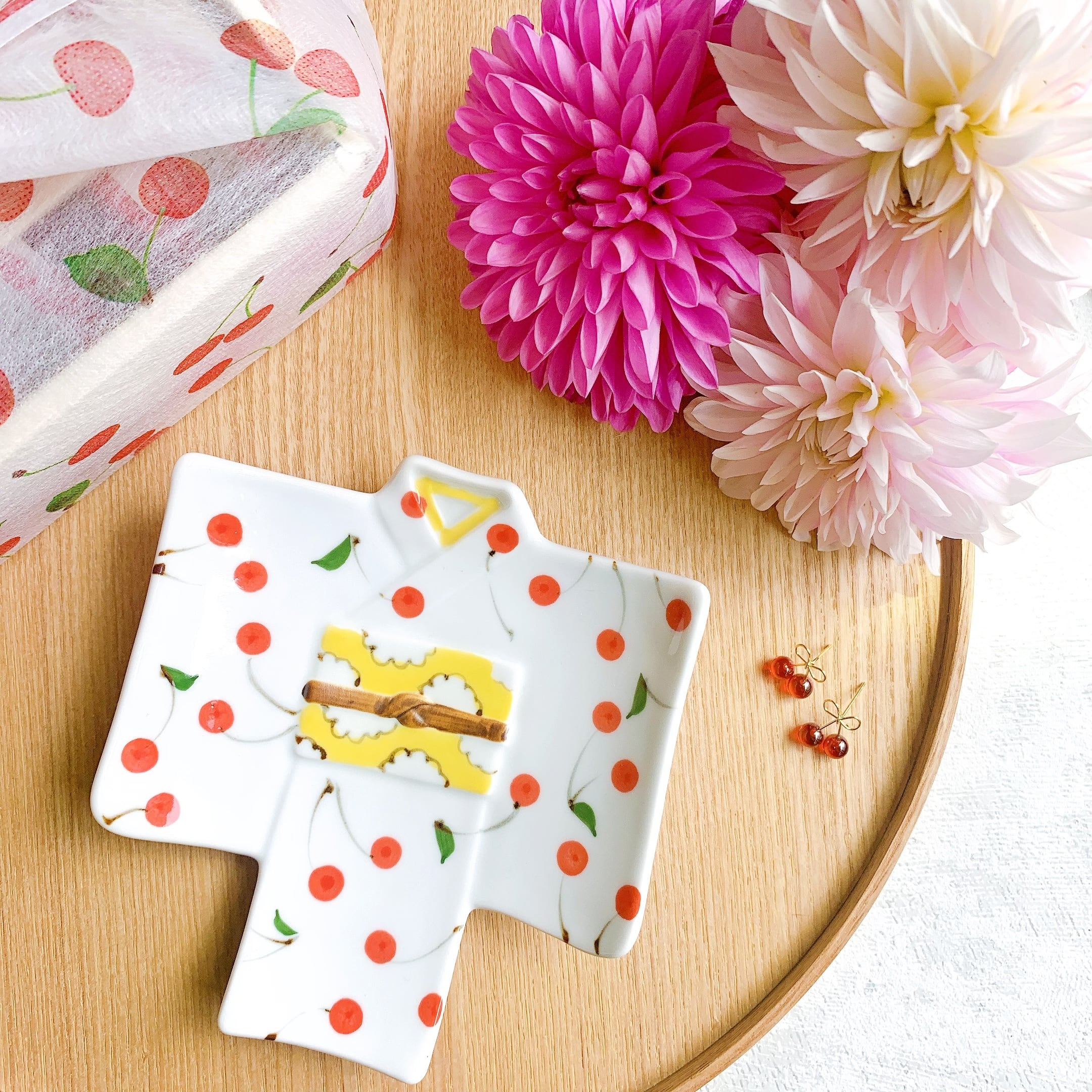 さくらんぼ 着物銘々皿 | Floraison Table フロレゾンテーブル