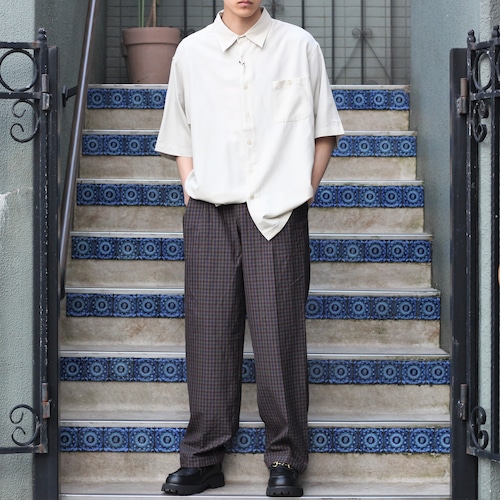 EU VINTAGE CHECK PATTERNED SLACKS PANTS/ヨーロッパ古着チェック柄スラックスパンツ