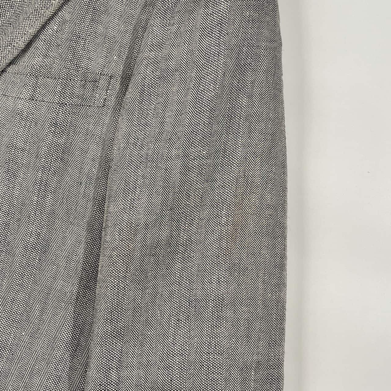 リネン混 J.PRESS ジェイプレス ヘリンボーン風 デザイン 段返3B 背抜き テーラードジャケット 94-80-175/グレー系 メンズ