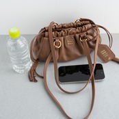 ミュウミュウ ジョワ ミニ ショルダーバッグ ブラウン レザー