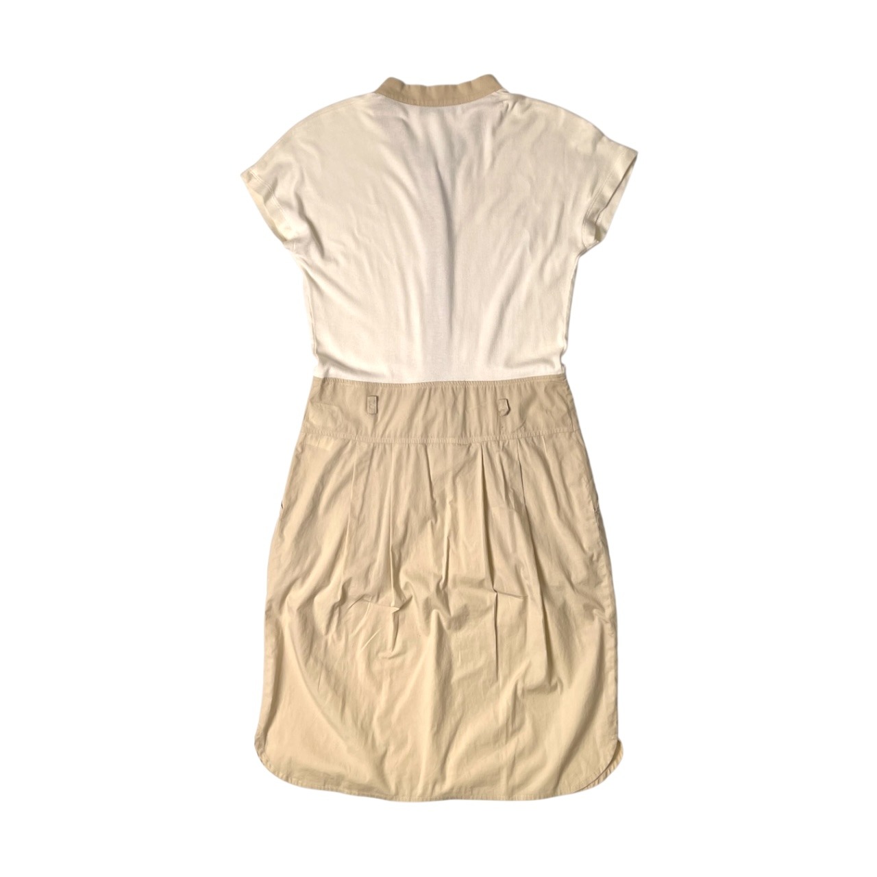 FABIANAFILIPPI ファビアナフィリッピ イタリア製 切替デザイン フレンチスリーブ ワンピース 42/ホワイト ベージュ