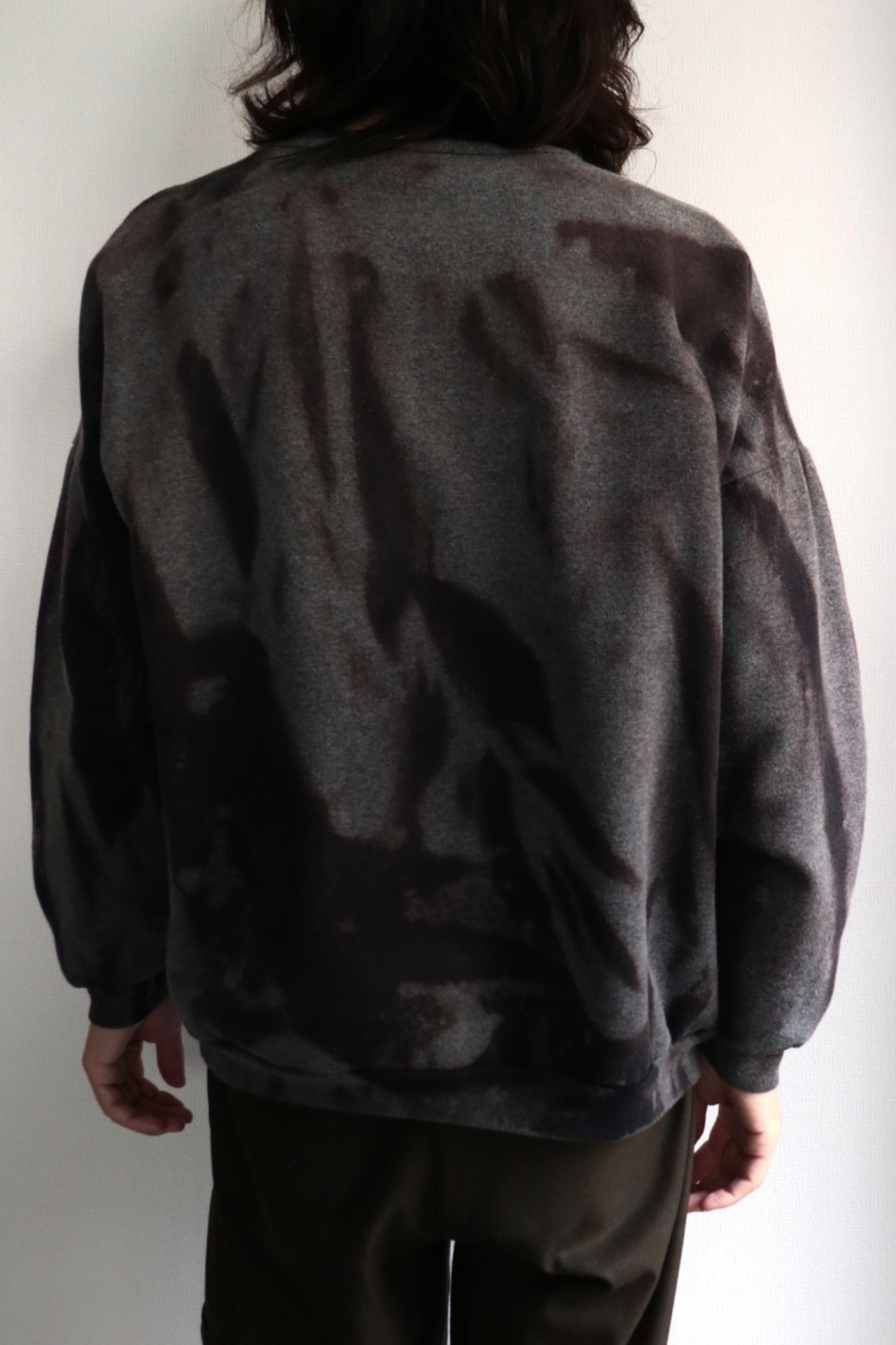 Bleached black sweat shirt