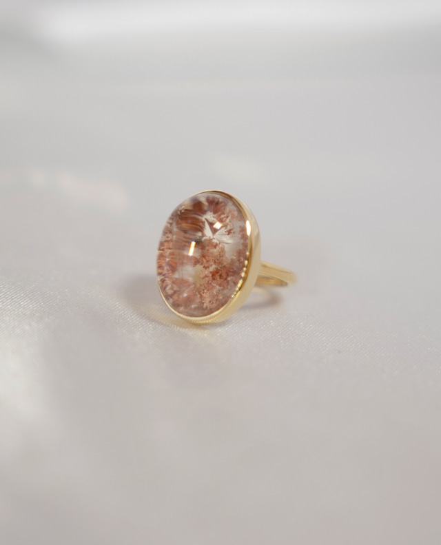 Red Garden Quartz K18 Ring