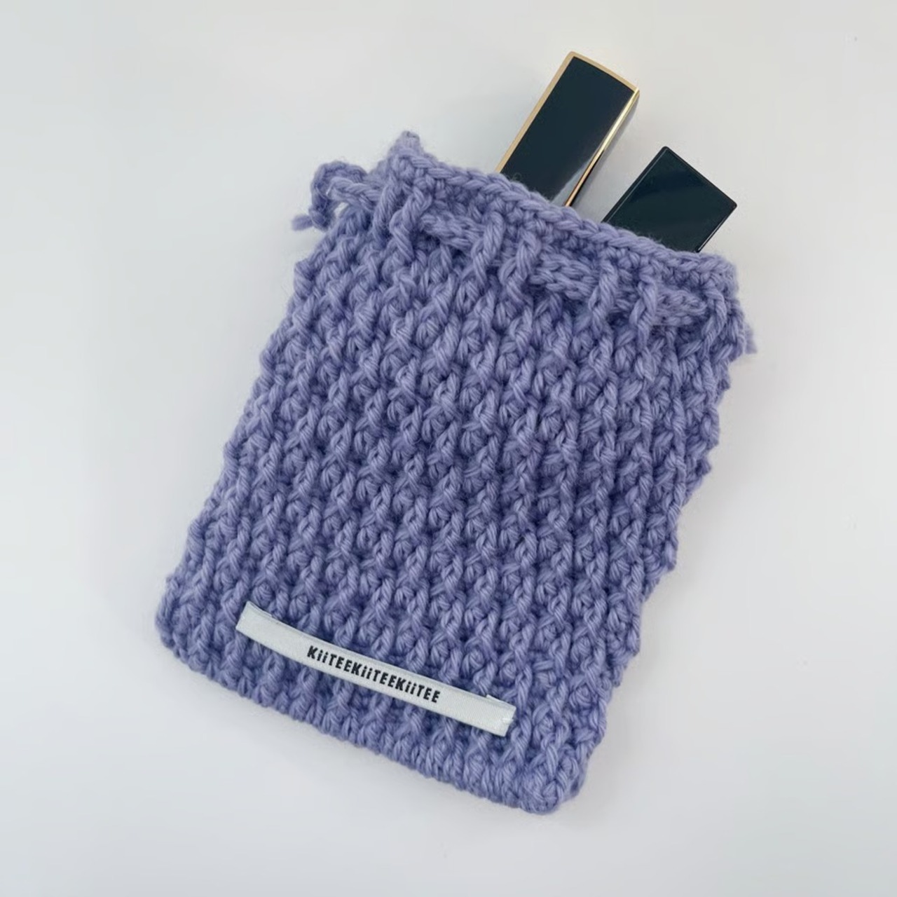 [Pattern] 引き上げ編みのミニ巾着