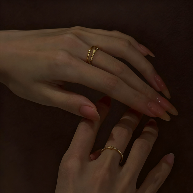 tomr繊細な金色リング 3s