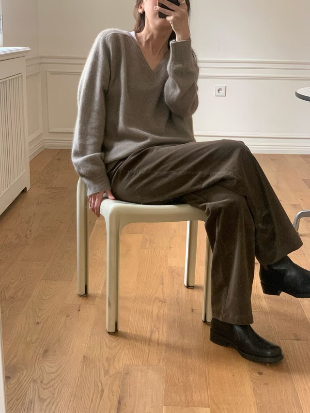 (予約) fl lanel / Soft raccoon v knit 3color