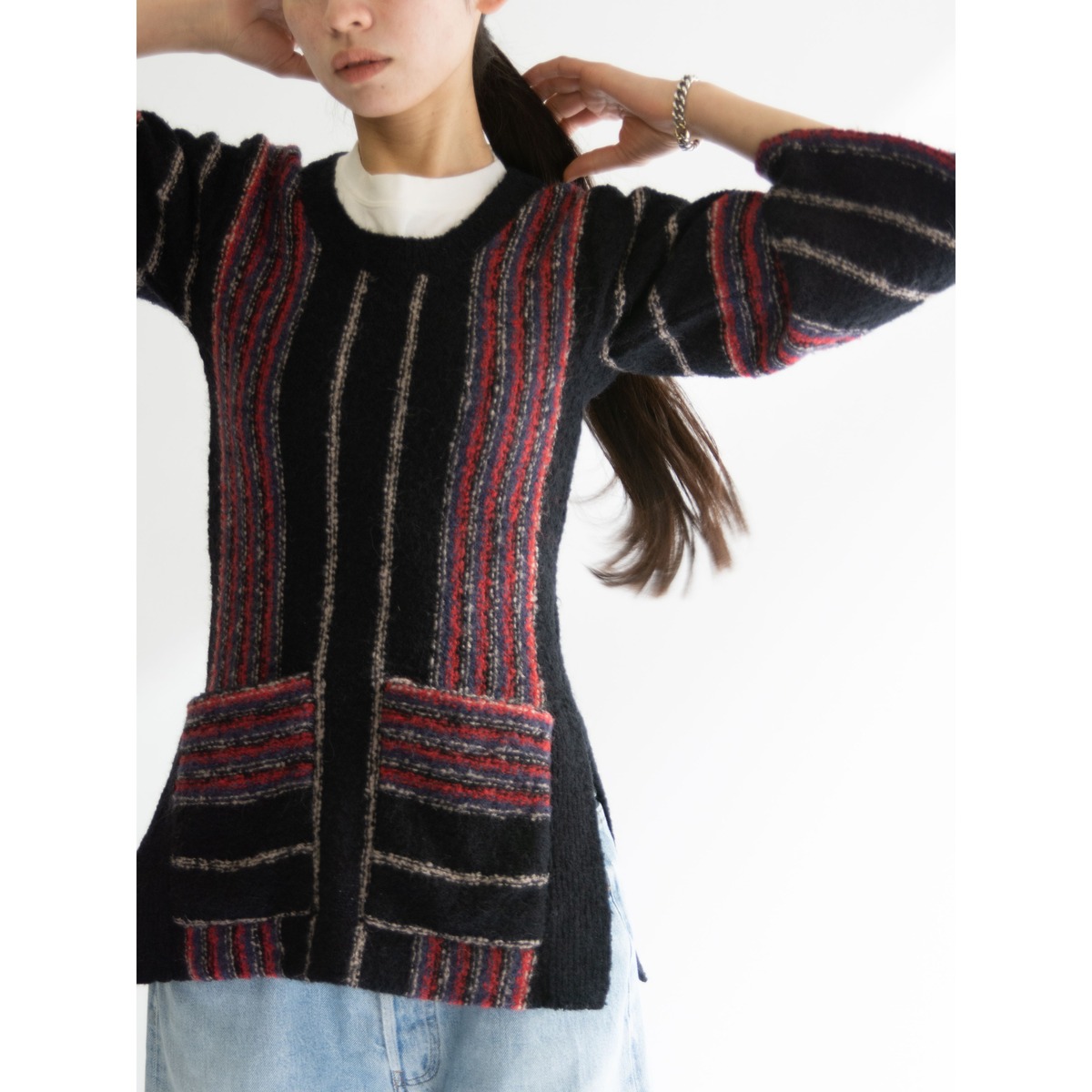 美品◇TRICOT CHIC いやあ イタリア ウール アンゴラ ニット