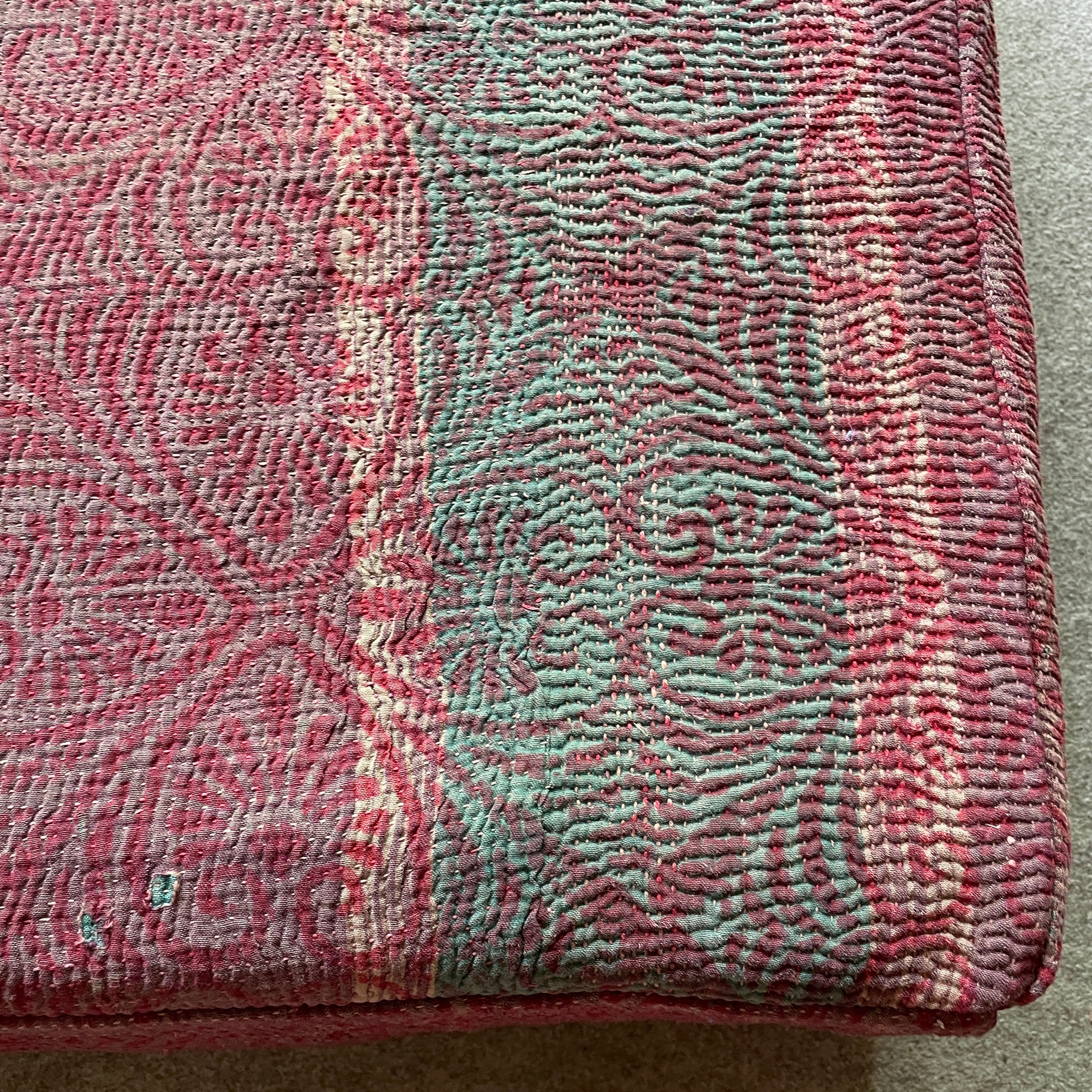 VINTAGE QUILT ヴィンテージラリーキルト カンタキルト紫系 ラリー