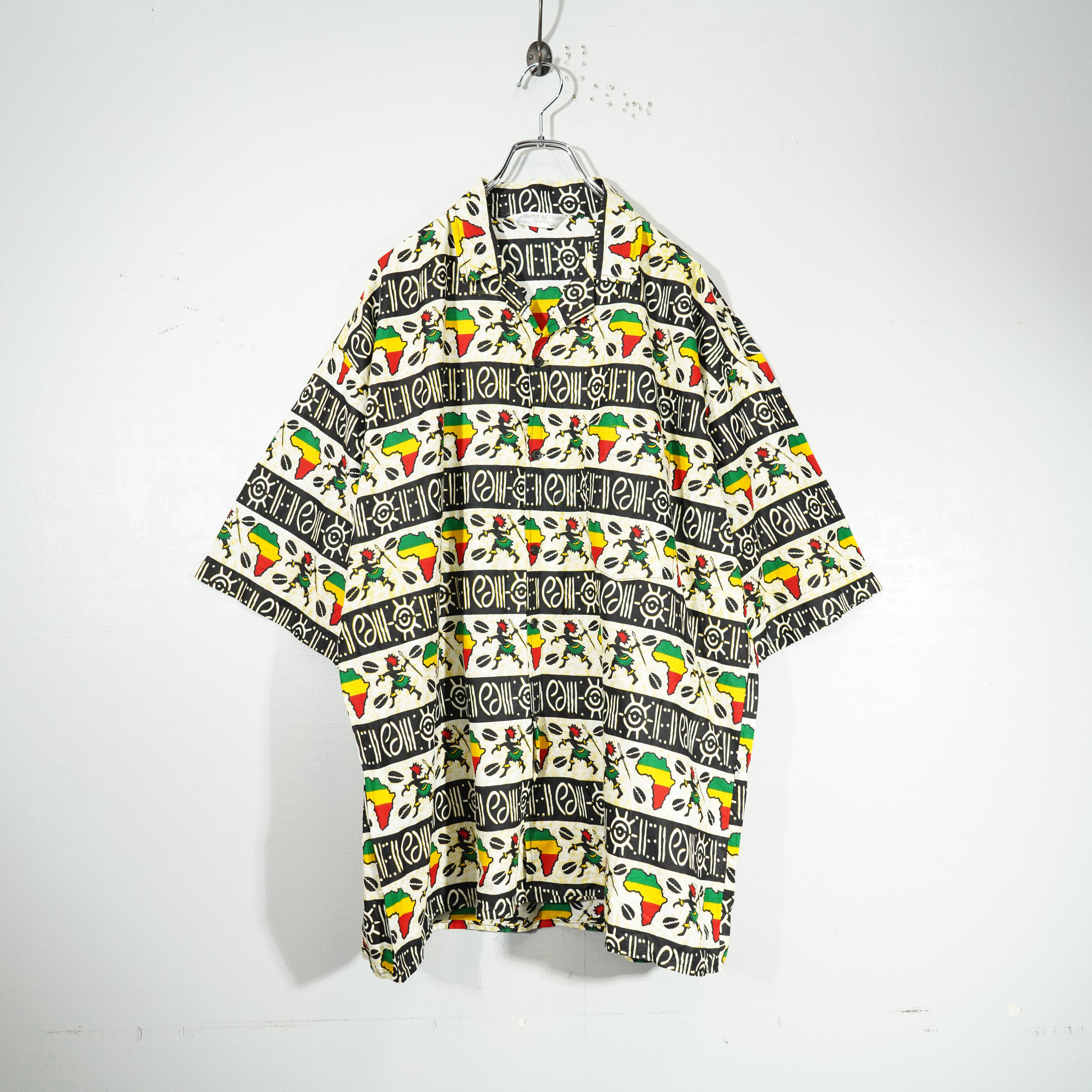 USA VINTAGE AFRICAN PATTERNED DESIGN SHIRT/アメリカ古着アフリカ柄