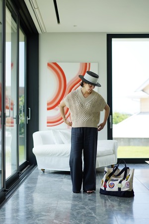 EVERYDAY PANTS wide linen　ムーンネイビー