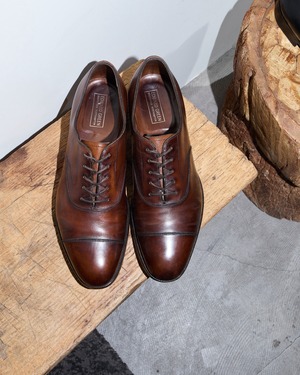 “EDWARD GREEN” cap toe Oxford shoes / brown antique calf / From ENGLAND / SIZE : 9 / 9 1/2
