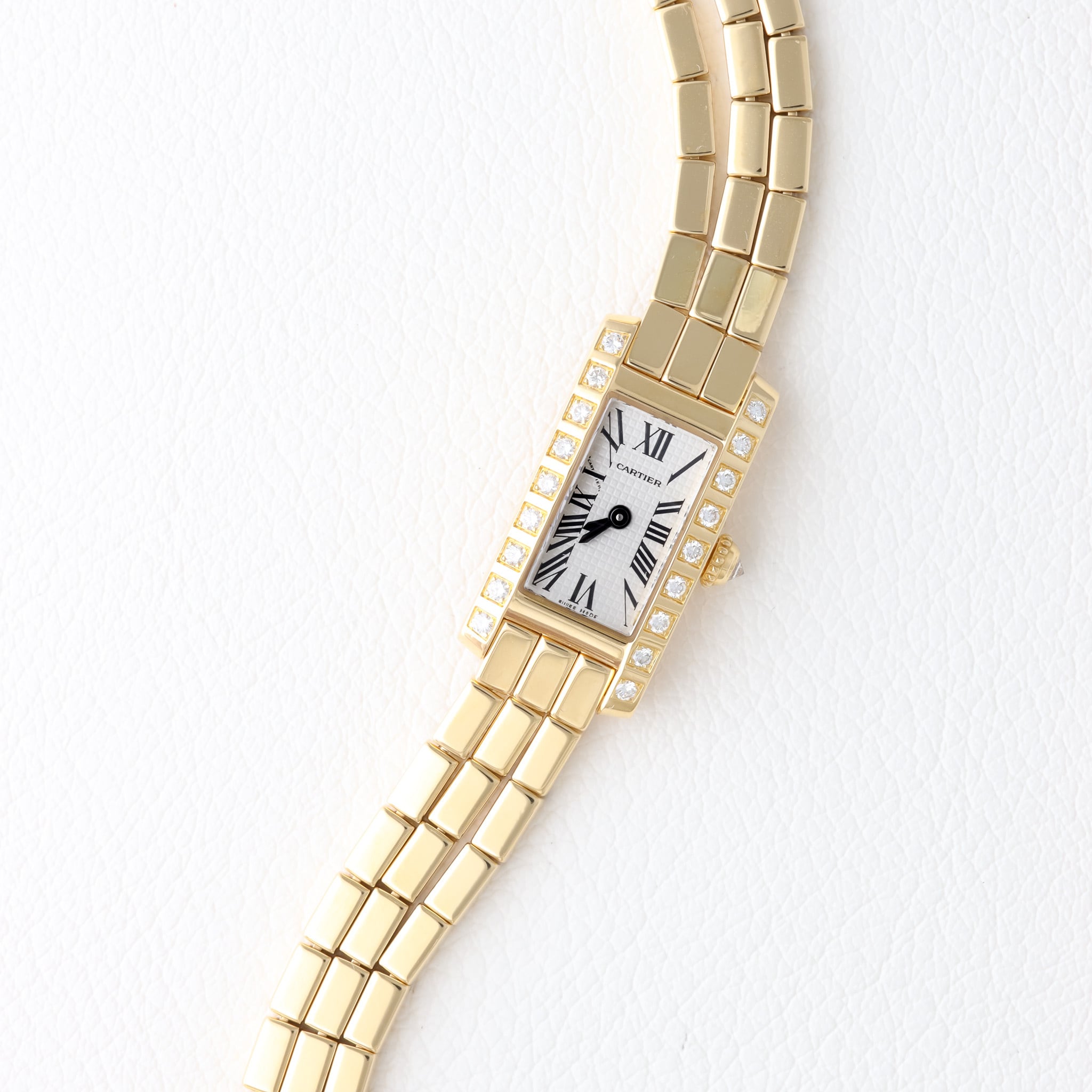 カルティエ ミニ ラニエール タンクアロンジェ WG 純正ダイヤモンド