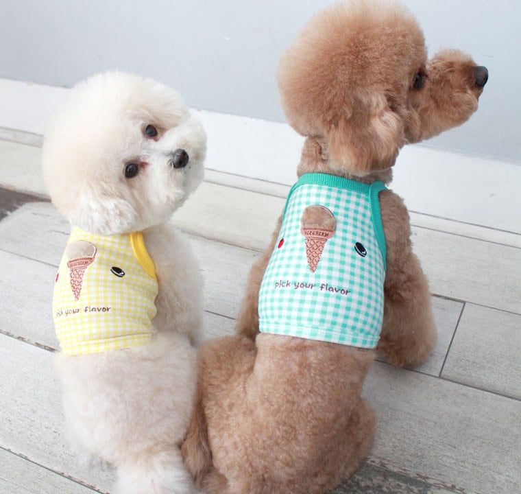 アイスクリームクロップドトップス S ~ XL 3color / 犬の服 犬服 新作 ショート丈 小型犬 中型犬 ペット洋服 ドッグウェア ペット用品 top76