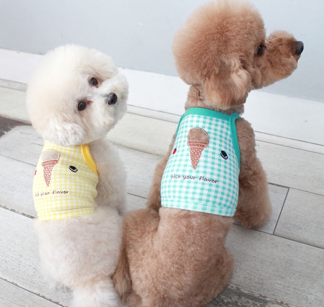 アイスクリームクロップドトップス S ~ XL 3color / 犬の服 犬服 新作 ショート丈 小型犬 中型犬 ペット洋服 ドッグウェア ペット用品