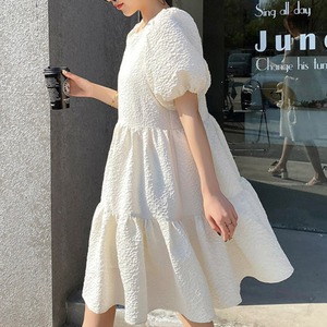 パフスリーブ ティアード Aライン ワンピース 3412803