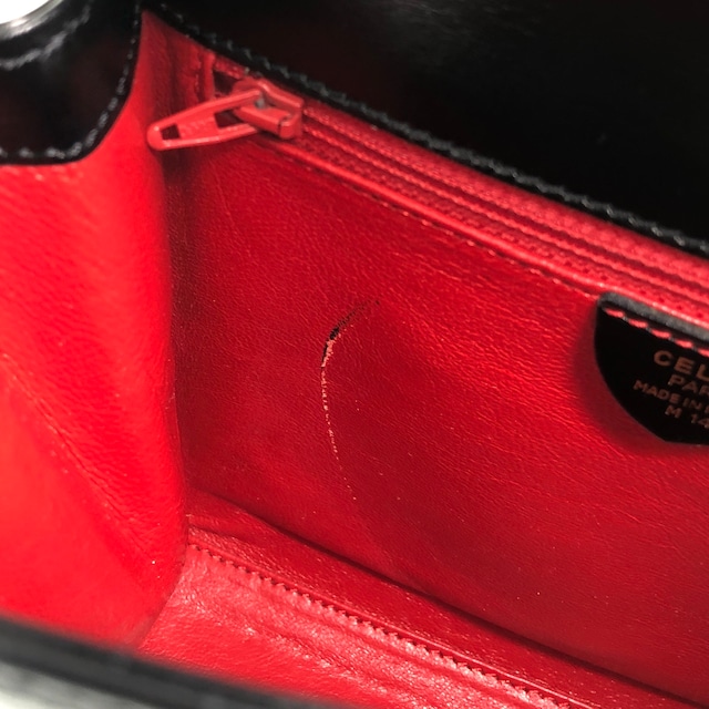 CELINE セリーヌ ショルダーバッグ ブラック ガンチーニ レザー 2way vintage ヴィンテージ オールド fewxy6