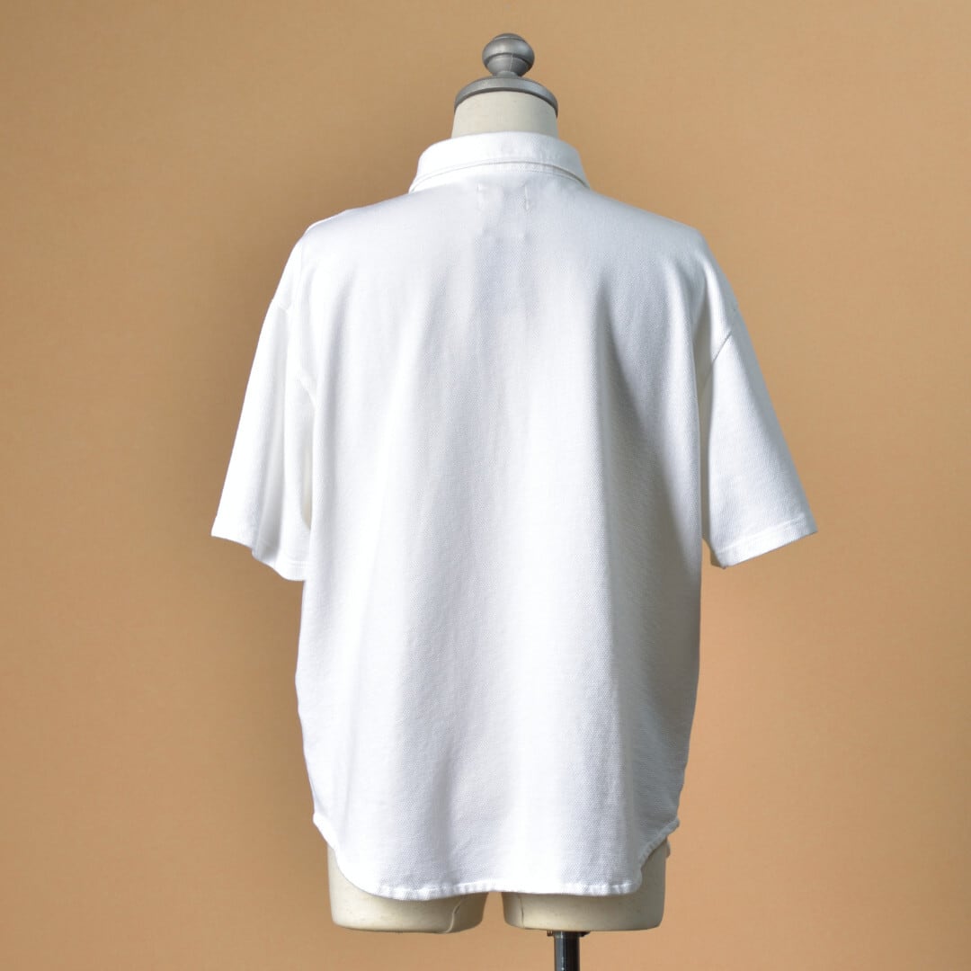 Kepani ケパニ ラフィーヘビーウエイトピケ ラウンドカラーポロ・ホワイト【送料無料】